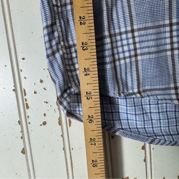 Jonnie - O Shirt Button Front Men Sz. Medium Blue Plaid Long Sleeve‎ 100% Cotton - Picture 9 of 12